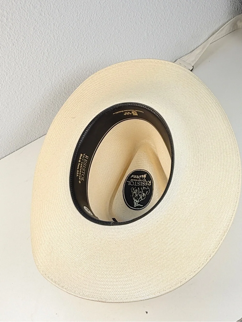 Vintage Resistol 5X Shantung Panama Straw Cowboy Hat mens Size 7 1/8